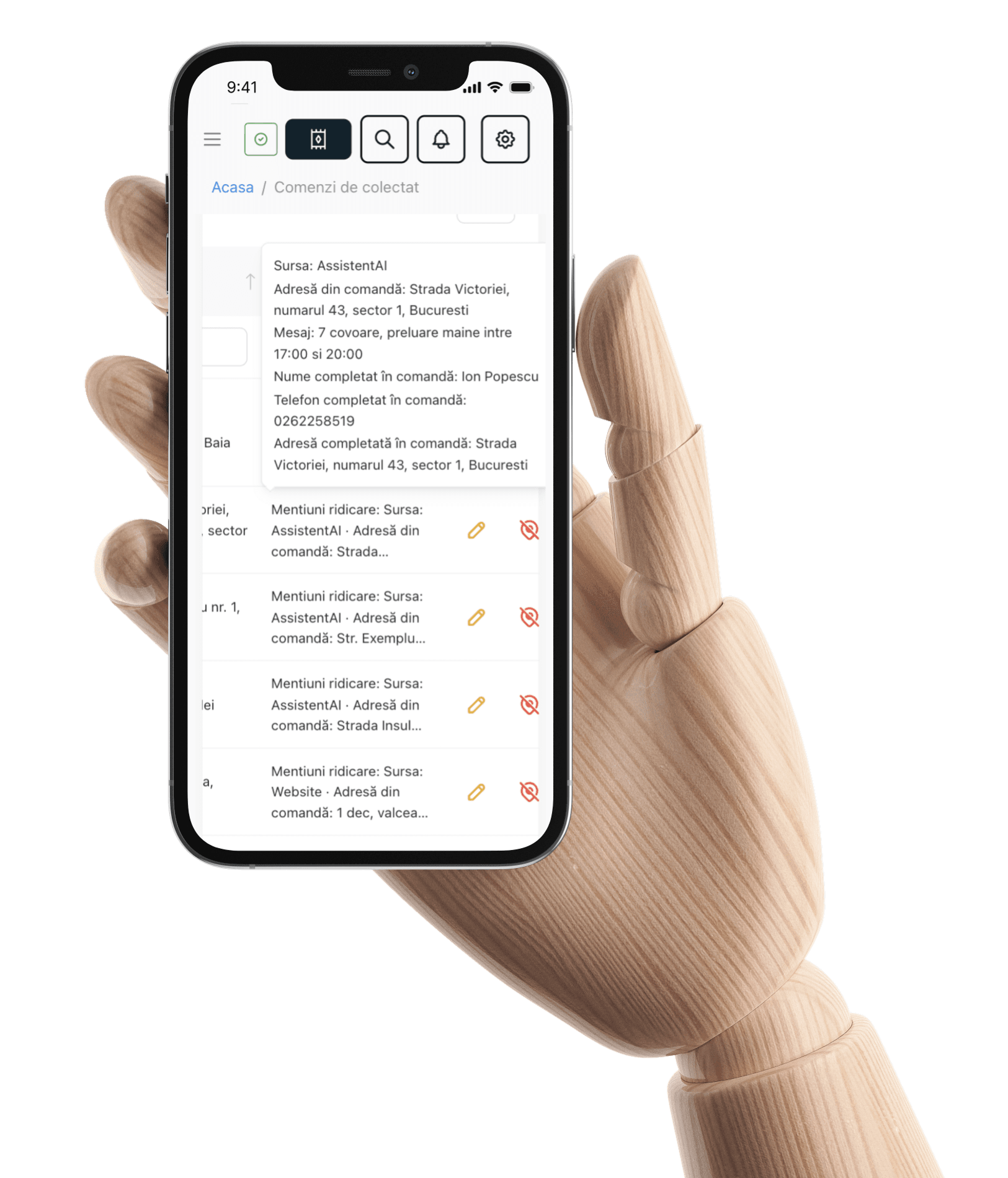 Una dintre multele funcționalități din Zarpet.